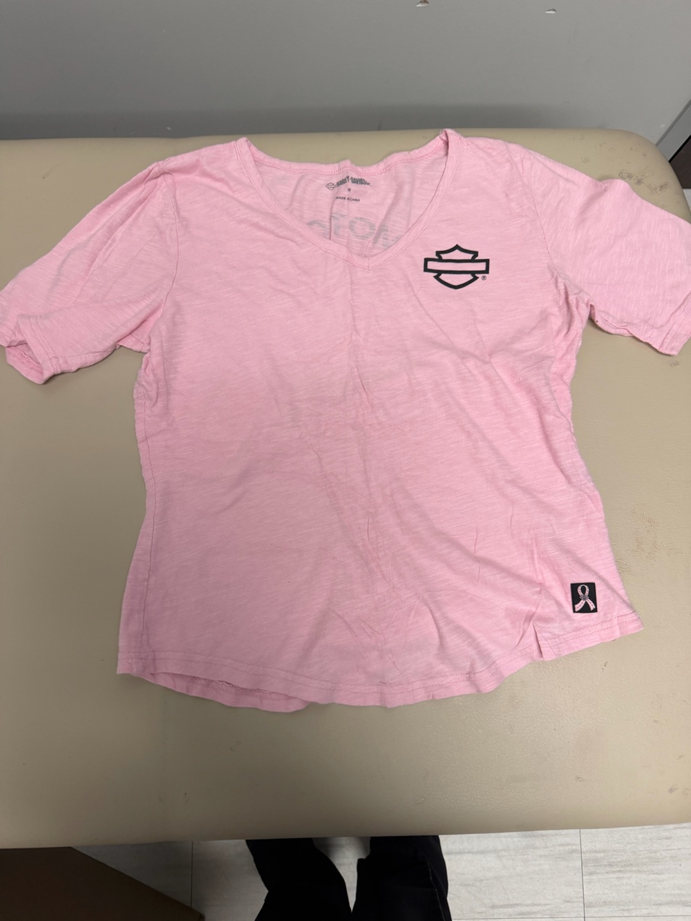 Light pink Harley-Davidson short-sleeve T-shirt